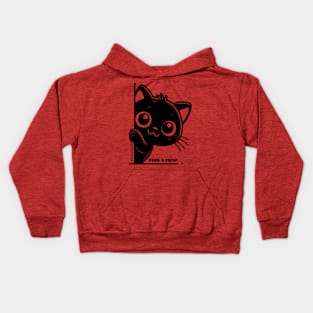 Black Cat Peek A Mew Kids Hoodie